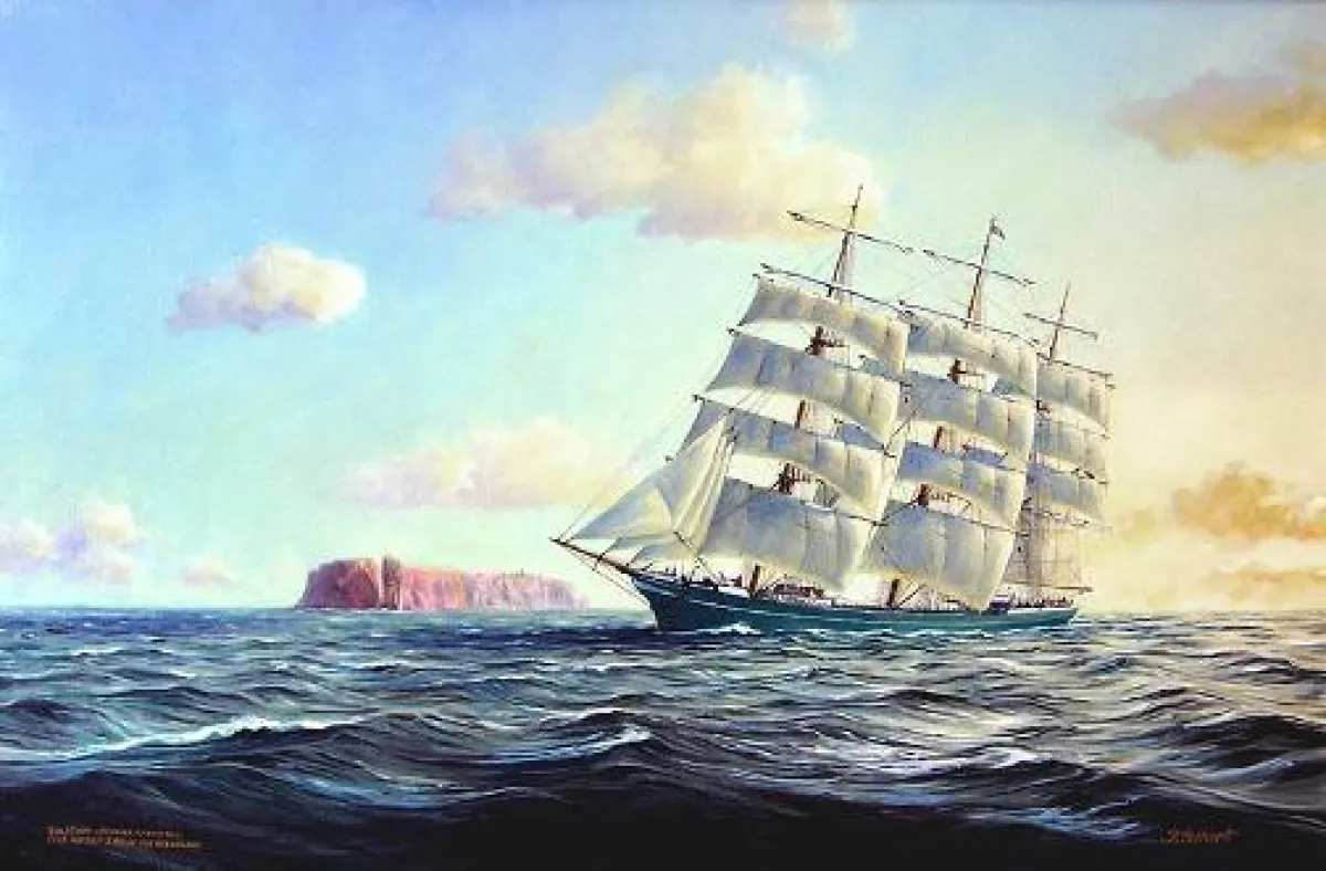 RICKMER RICKMERS auf der ersten Reise vor Helgoland