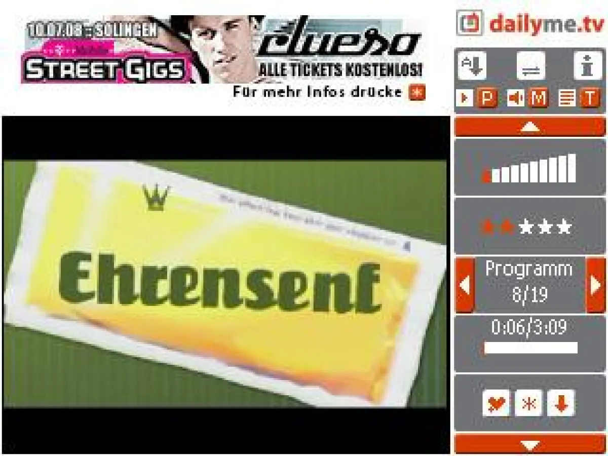 T-Mobile wirbt bei dailyme.tv für seine Street Gigs - ein innovatives Werbeumfeld für eine spezielle Zielgruppe