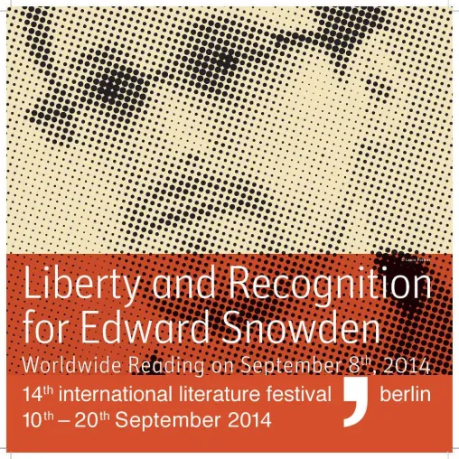 Internationale Lesung zu Edward Snowden am 08.09.2014 auf dem Marktplatz in Halle Bild: Internationale Lesung zu Edward Snowden am 08.09.2014 auf dem Marktplatz in Halle