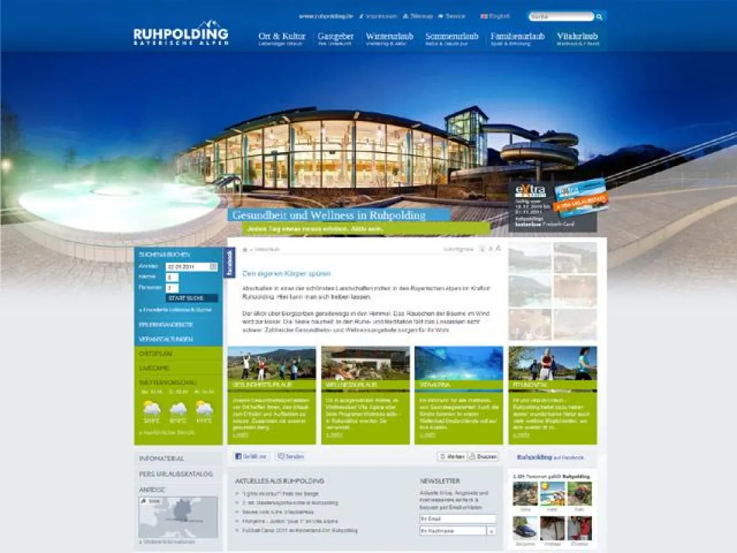 Webseite Ruhpolding Tourismus