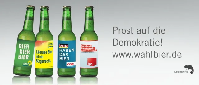Bild: customdrinks startet mit Wahlbier in den Wahlkampf