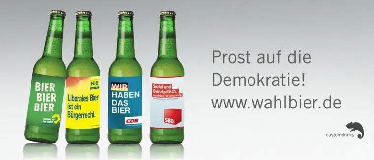 Bild: customdrinks startet mit Wahlbier in den Wahlkampf