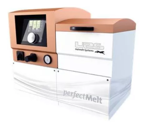 Bild: UES AG und H + L Klebetechnik präsentieren Produktneuheit in der Heißleim-Auftragstechnik