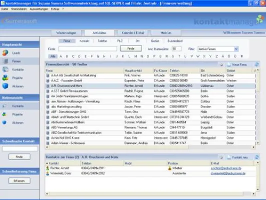 Bild: Sumerasoft kontaktmanager V2: Das CRM für die perfekte Kundenverwaltung