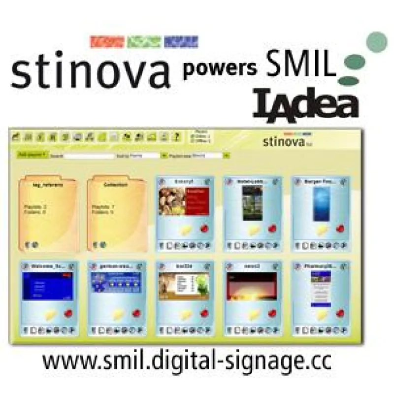 Stinova Digital Signage Software für SMIL Player