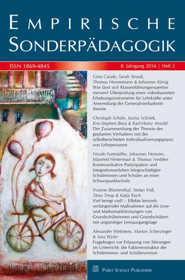 Empirische Sonderpädagogik 2/2016