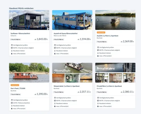 Miet-Boot.de bündelt Hausboot-Angebote an der Müritz und in der Mecklenburgischen Seenplatte Bild: Miet-Boot.de bündelt Hausboot-Angebote an der Müritz und in der Mecklenburgischen Seenplatte