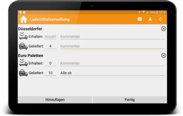 Bild: SPEDION App Update 6.32: Neues Feature ermöglicht auftragsbezogene Eingabe in Lademittelverwaltung