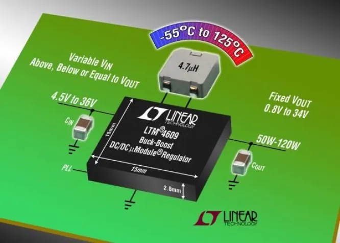 Bild: Linear Technology: Aufwärts-/Abwärts-DC/DC-uModule-Regler für den Temperaturbereich (...)