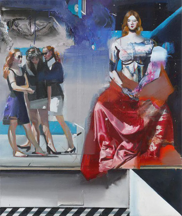 Rayk Goetze Thron 2018 130 cm × 110 cm Öl und Acryl auf Leinwand ©Rayk Goetze