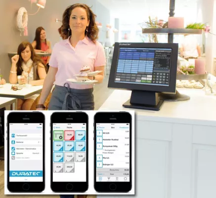 Duratec MobileApp: Vectron kombiniert mobile Bestellaufnahme über iOS-Geräte mit stationären Gastro-Kassen Bild: Duratec MobileApp: Vectron kombiniert mobile Bestellaufnahme über iOS-Geräte mit stationären Gastro-Kassen