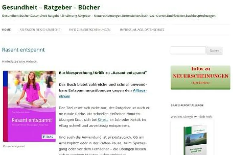 Hilfreiche Lese-Tipps zum leichten Entspannen Bild: Hilfreiche Lese-Tipps zum leichten Entspannen