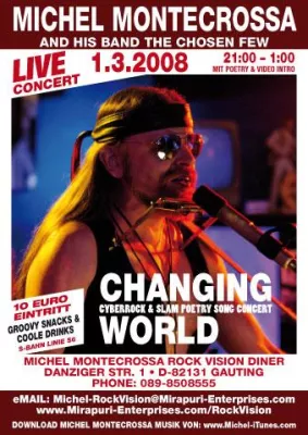 Bild: 'Peace & Climate Change Tour 2008' von Cyberrocker Michel Montecrossa und seiner Band kommt nach Deutschland