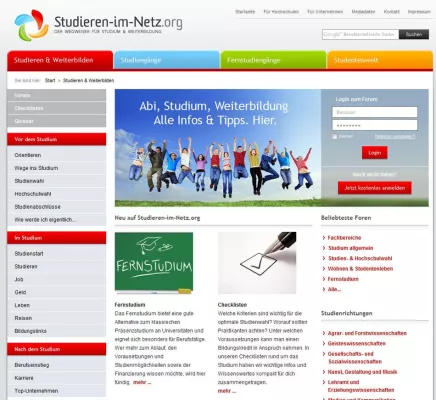 Bild: Studieren-im-Netz.org führend im Bereich Studium und Weiterbildung