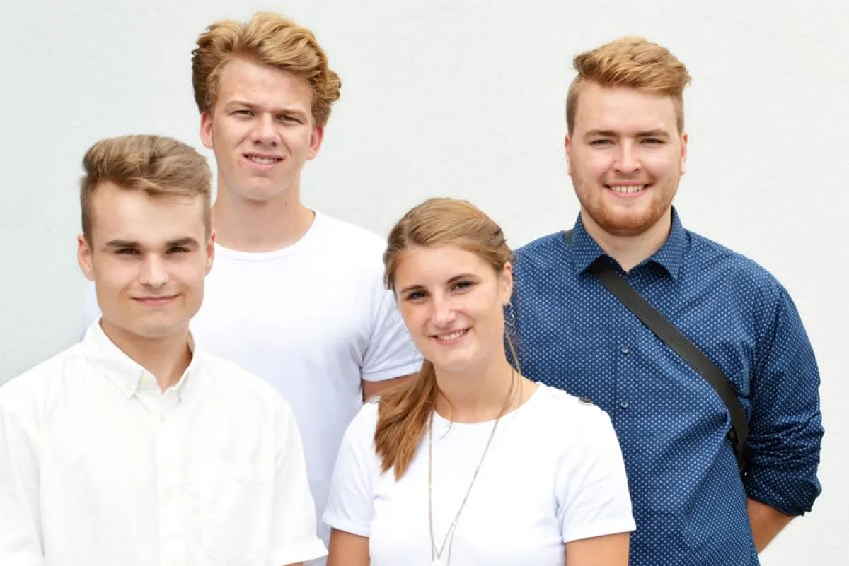 Fabio Dirkorte (v.l.n.r.), Florian Mellentin, Pia Kevekordes und Samuel Kupski (Foto: TORWEGGE)