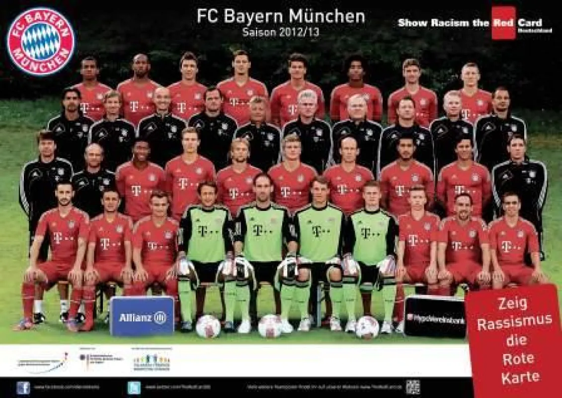 Das Team des FC Bayern München zeigt Rassismus die Rote Karte