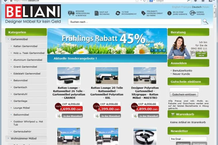 Beliani: Starke Umsätze dank Usability Bild: Beliani: Starke Umsätze dank Usability