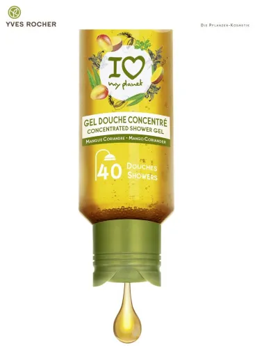 Ökologische Pflegeinnovation „Duschgel-Konzentrat I LOVE MY PLANET“ von Yves Rocher Bild: Ökologische Pflegeinnovation „Duschgel-Konzentrat I LOVE MY PLANET“ von Yves Rocher