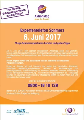 Bild: Am 6. Juni: Expertentelefon Schmerz