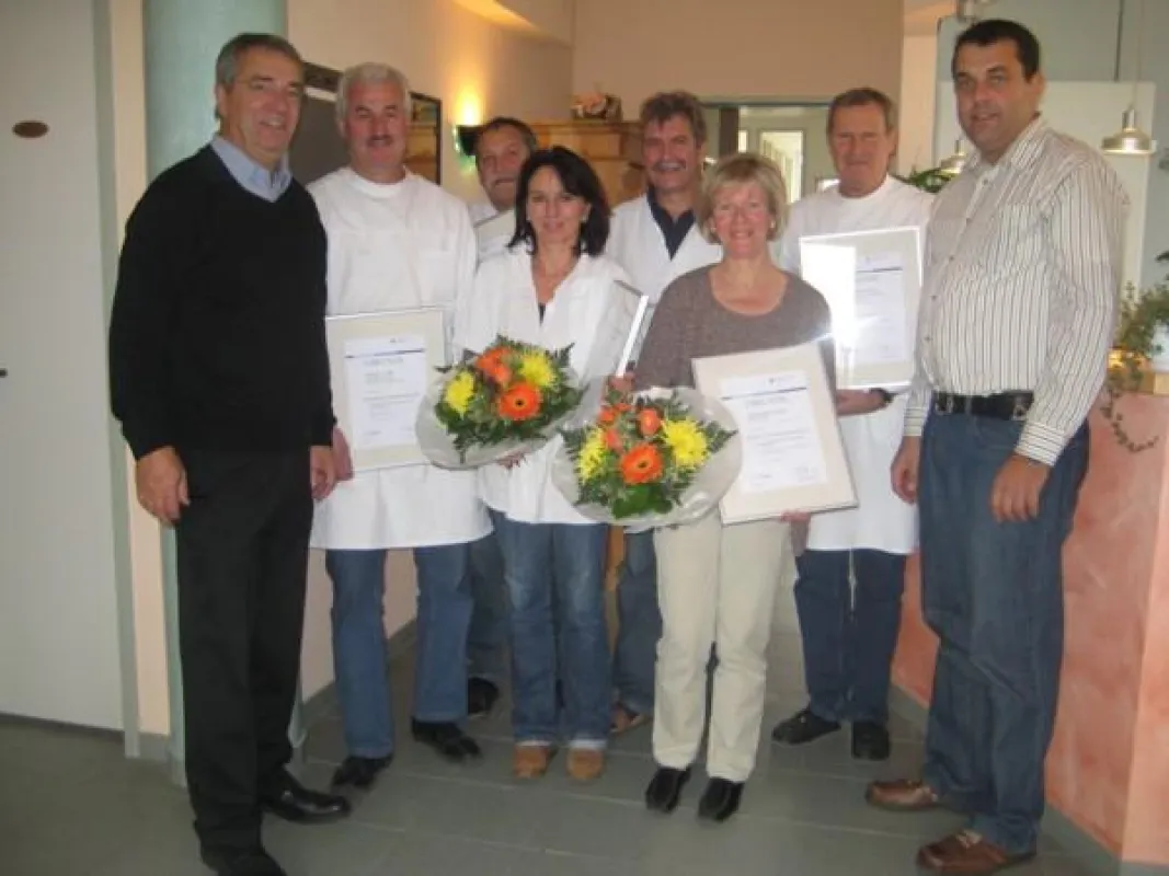 von links Ulrich Wolf, R. Gass, H. Sehrer, H. Adler, B. Schill, G. Fuchs, W. Lapka und Stefan Wolf