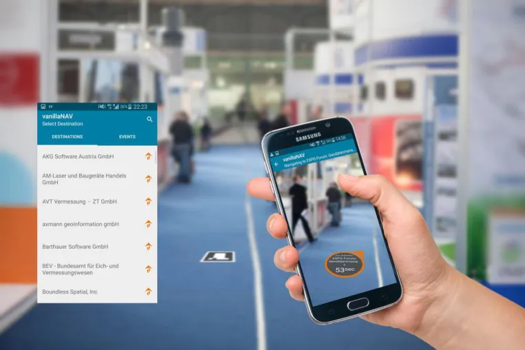 Bild: vanillaNAV Indoor Navigation auf der INTERGEO 2016 im Einsatz