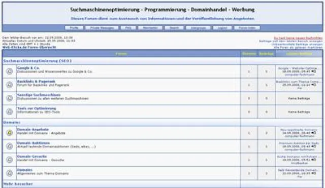Bild: Forum für Domainhändler, Suchmaschinenoptimierer und Programmierer