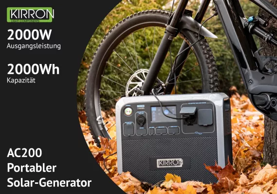 Bild: Da passt einfach alles! Der KIRRON AC 200 Solargenerator