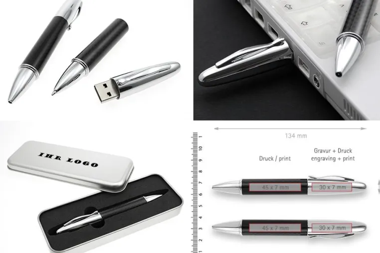 Hochwertiger USB-Kugelschreiber aus Carbon Bild: Hochwertiger USB-Kugelschreiber aus Carbon