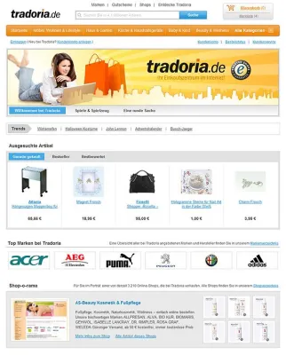 Bild: Das große Tradoria Einkaufszentrum im Internet erstrahlt in neuem Glanz