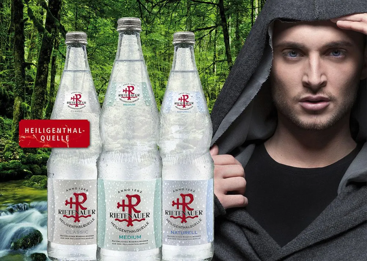 Das Rietenauer Mineralwasser aus der Heiligenthalquelle (Bild: Rietenauer)