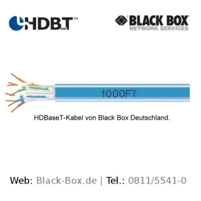 HDBaseT-Kabel von Black Box mit offizieller Empfehlung der HDBaseT-Alliance Bild: HDBaseT-Kabel von Black Box mit offizieller Empfehlung der HDBaseT-Alliance