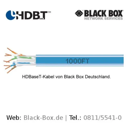 Bild: HDBaseT-Kabel von Black Box mit offizieller Empfehlung der HDBaseT-Alliance