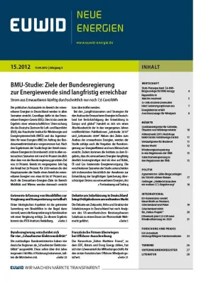 Bild: BMU: Ziele der Regierung zur Energiewende langfristig erreichbar – EUWID Neue Energien 15/2012 erschienen