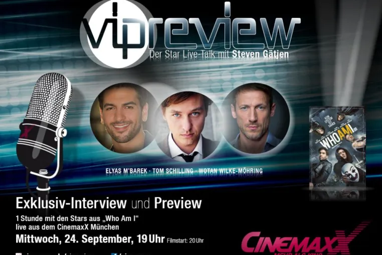 Bild: „CinemaxX VIPreview“: Live-Talk mit Elyas M’Barek, Tom Schilling und Wotan Wilke Möhring