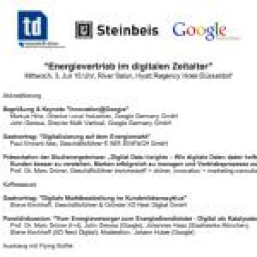 Digital Data Insights: Experten der Energiebranche diskutieren über Energievertriebe im digitalen Zeitalter Bild: Digital Data Insights: Experten der Energiebranche diskutieren über Energievertriebe im digitalen Zeitalter