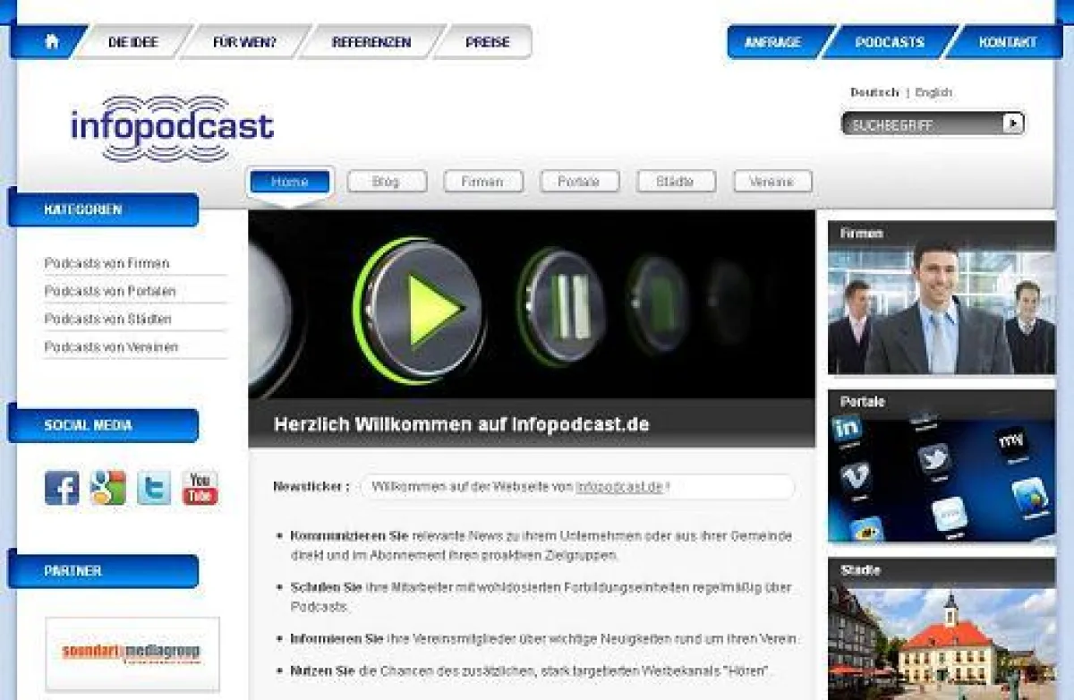 Homepage von Infopodcast.de