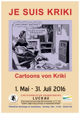 Berliner Collagist Kriki im Luckauer Cartoonmuseum Bild: Berliner Collagist Kriki im Luckauer Cartoonmuseum