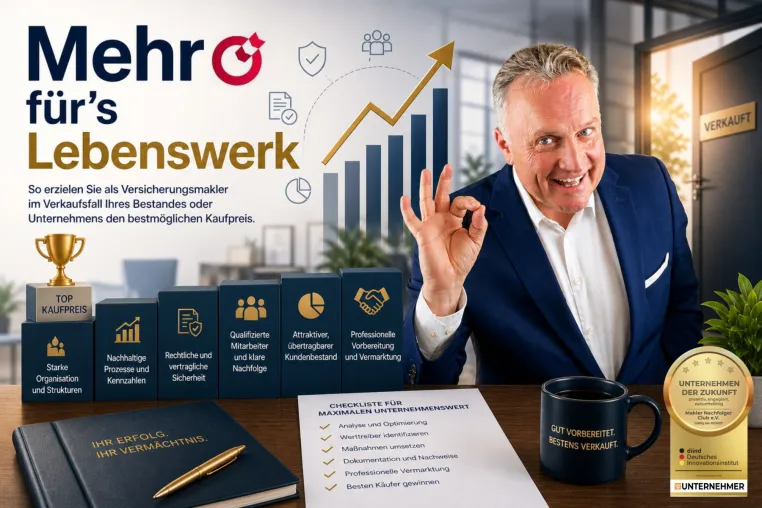 Bild: Mehr für’s Lebenswerk: Die wichtigsten Hebel für Versicherungsmakler beim Unternehmensverkauf
