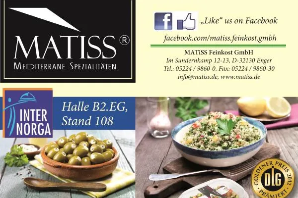 MATISS Feinkost - Messestand auf InterNorga 14.03.- 19.03.14 Bild: MATISS Feinkost - Messestand auf InterNorga 14.03.- 19.03.14