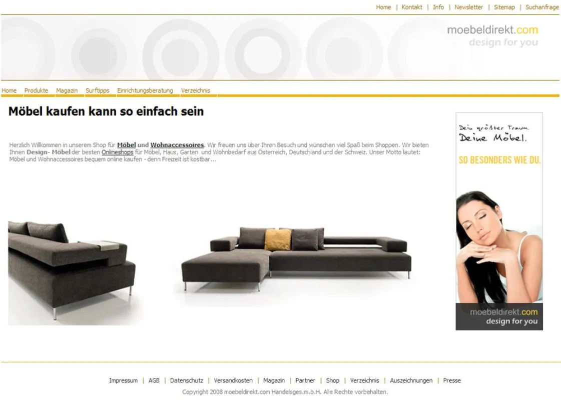 Möbelportal von moebeldirekt.com
