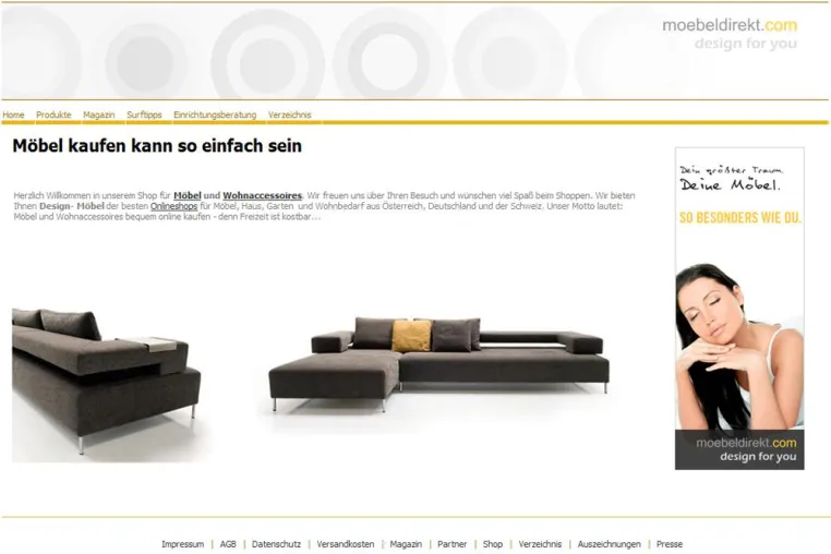 Möbelportal erstrahlt in frischem Design Bild: Möbelportal erstrahlt in frischem Design
