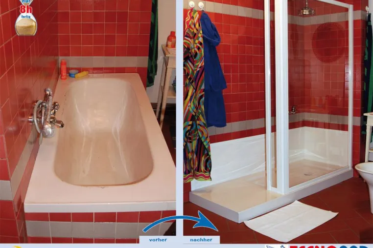 Mit neuem Schwung in den Tag - Die Badewanne wird in nur acht Stunden zur Duschoase Bild: Mit neuem Schwung in den Tag - Die Badewanne wird in nur acht Stunden zur Duschoase