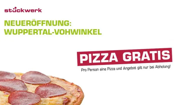 Bild: Stückwerk eröffnet in Wuppertal-Vohwinkel mit Gratis-Pizza-Aktion am 22.06.2017