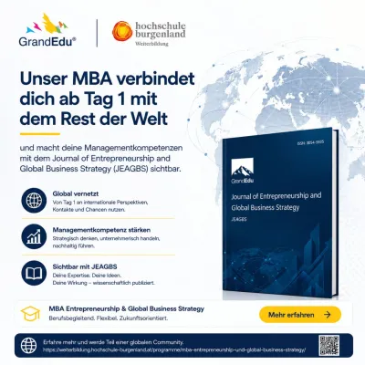 Bild: Journal of Entrepreneurship and Global Business Strategy (JEAGBS) von GrandEdu für Studierende und Absolventen