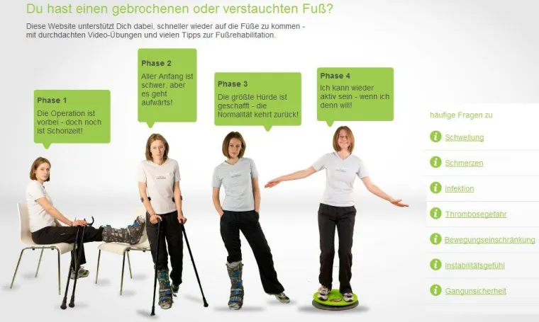 Web-Tipp fuss-reha.info / Alles, was der verletzte Fuß braucht Bild: Web-Tipp fuss-reha.info / Alles, was der verletzte Fuß braucht