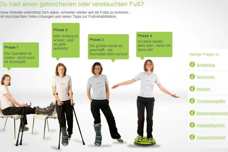 Bild: Web-Tipp fuss-reha.info / Alles, was der verletzte Fuß braucht