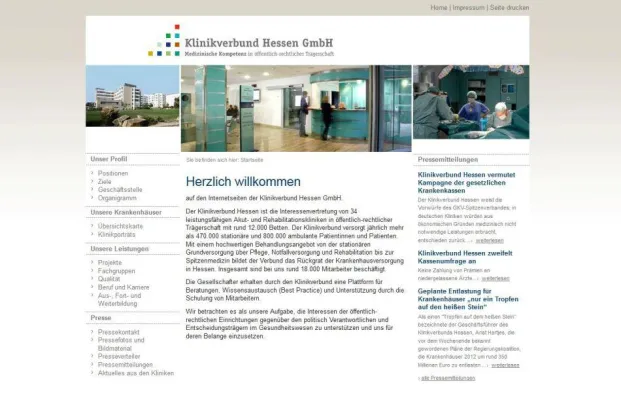 Bild: Klinikverbund Hessen mit neuem Internet-Auftritt: Übersichtlichere Struktur und breiteres Informationsangebot