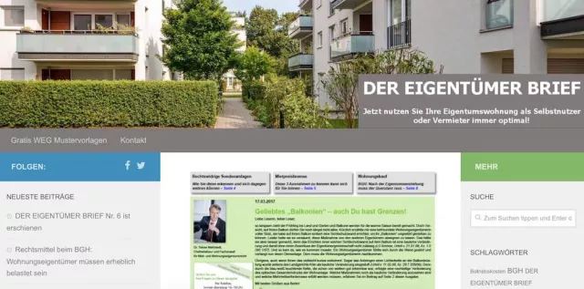 Bild: Frische Informationen für Wohnungseigentümer: Infodienst DER EIGENTÜMER BRIEF startet neuen Blog