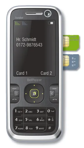 TwinBell – Doppelt spricht sich’s besser - Weltneuheit: Erstes UMTS Zwei-SIM-Karten Handy Bild: TwinBell – Doppelt spricht sich’s besser - Weltneuheit: Erstes UMTS Zwei-SIM-Karten Handy