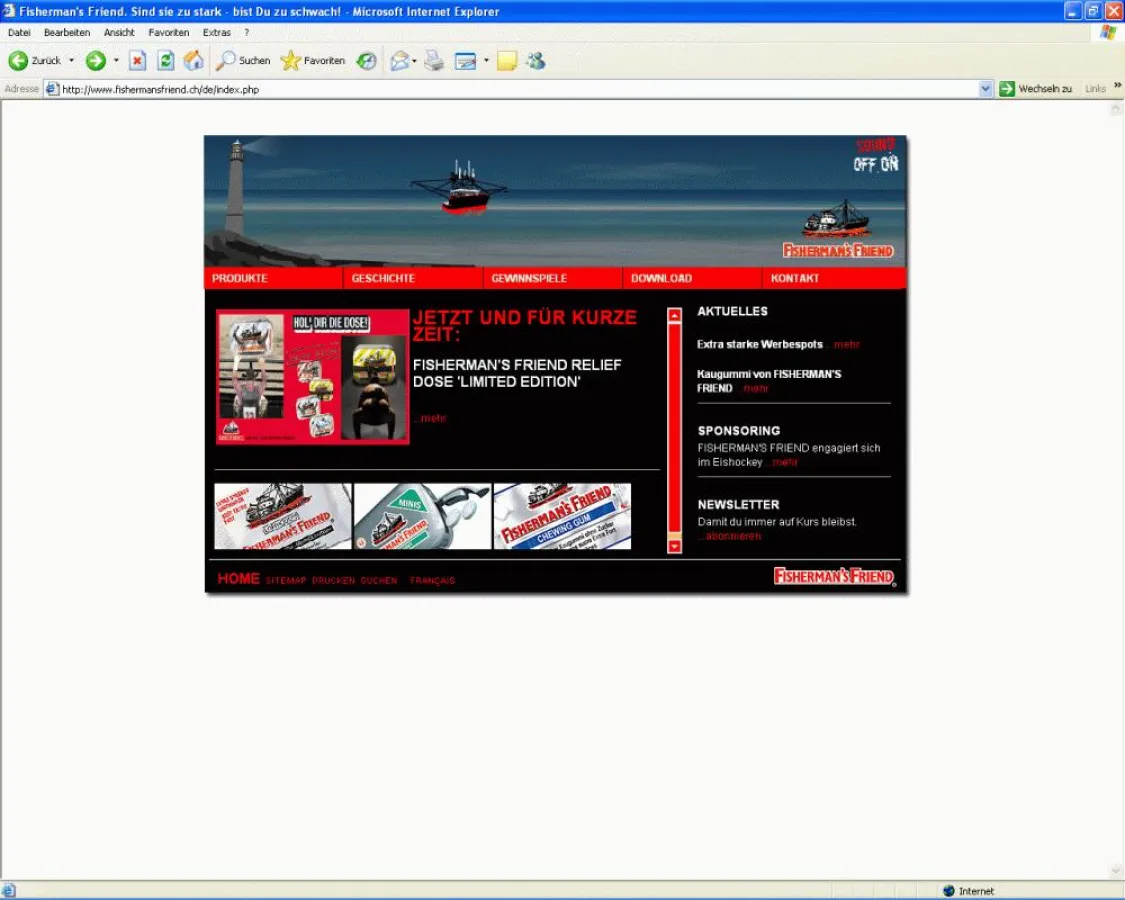 Neue Website: FISHERMAN\'S FRIEND Schweiz